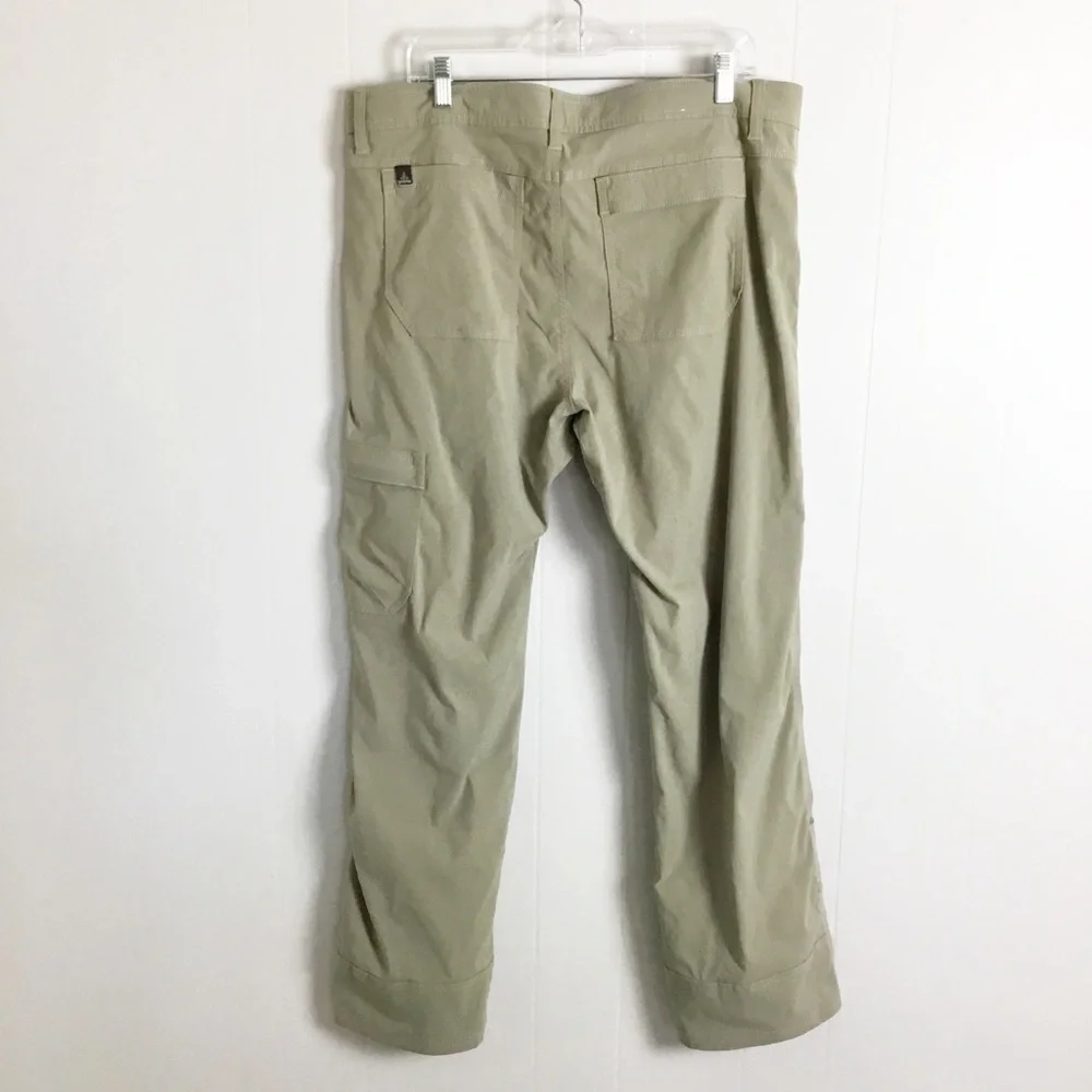 PrAna Breathe Stretch Cargo Pants Hiking Straight Roll up Leg  Mens 38X32